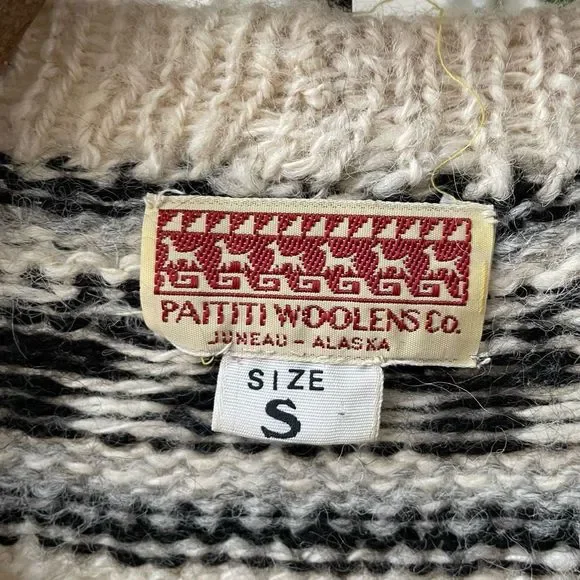 Vintage Paititi Woolens Co Juneau Alaska Geometric Cardigan S - Picture 7 of 7